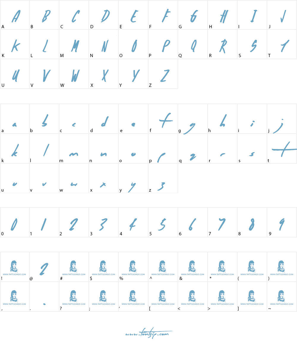 Crazy Thoughts Font Character